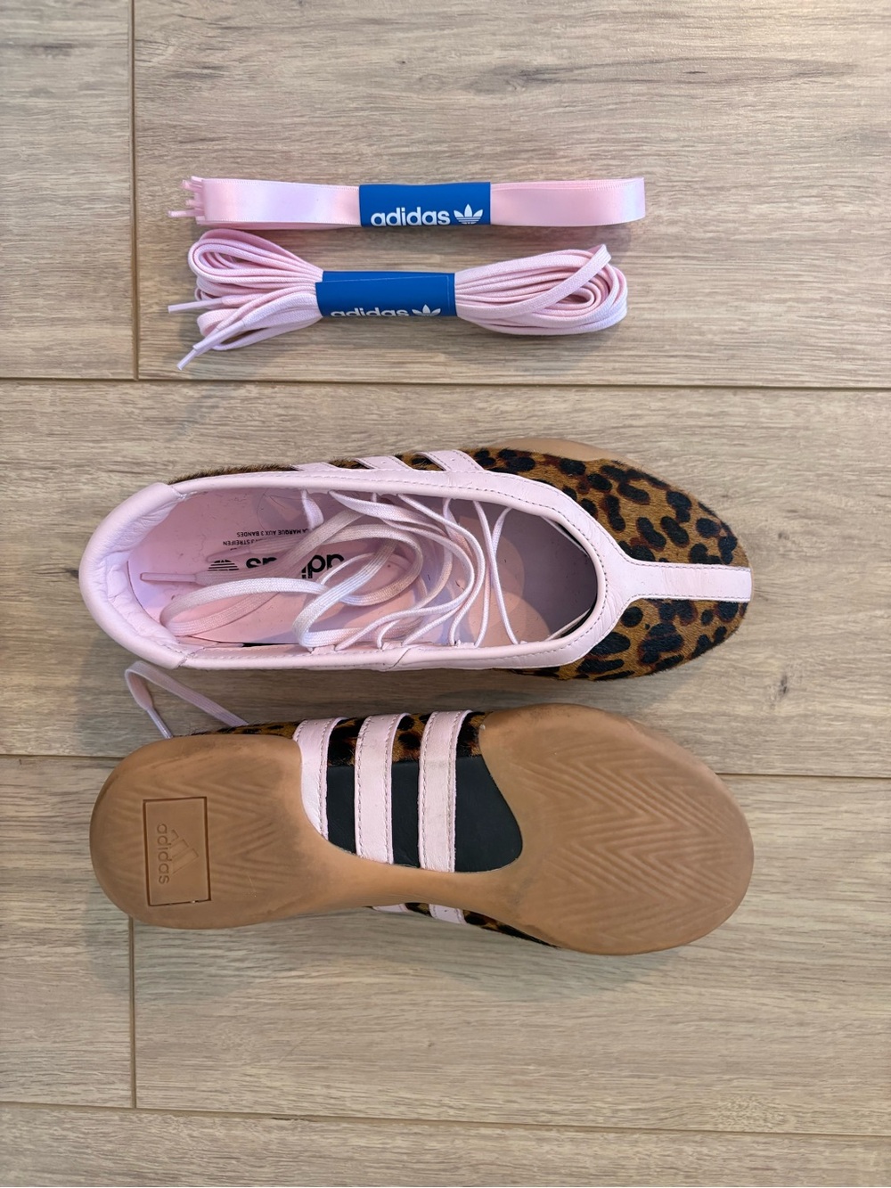 adidas Leopard Print Ballet Sneaker in Pink and Brown